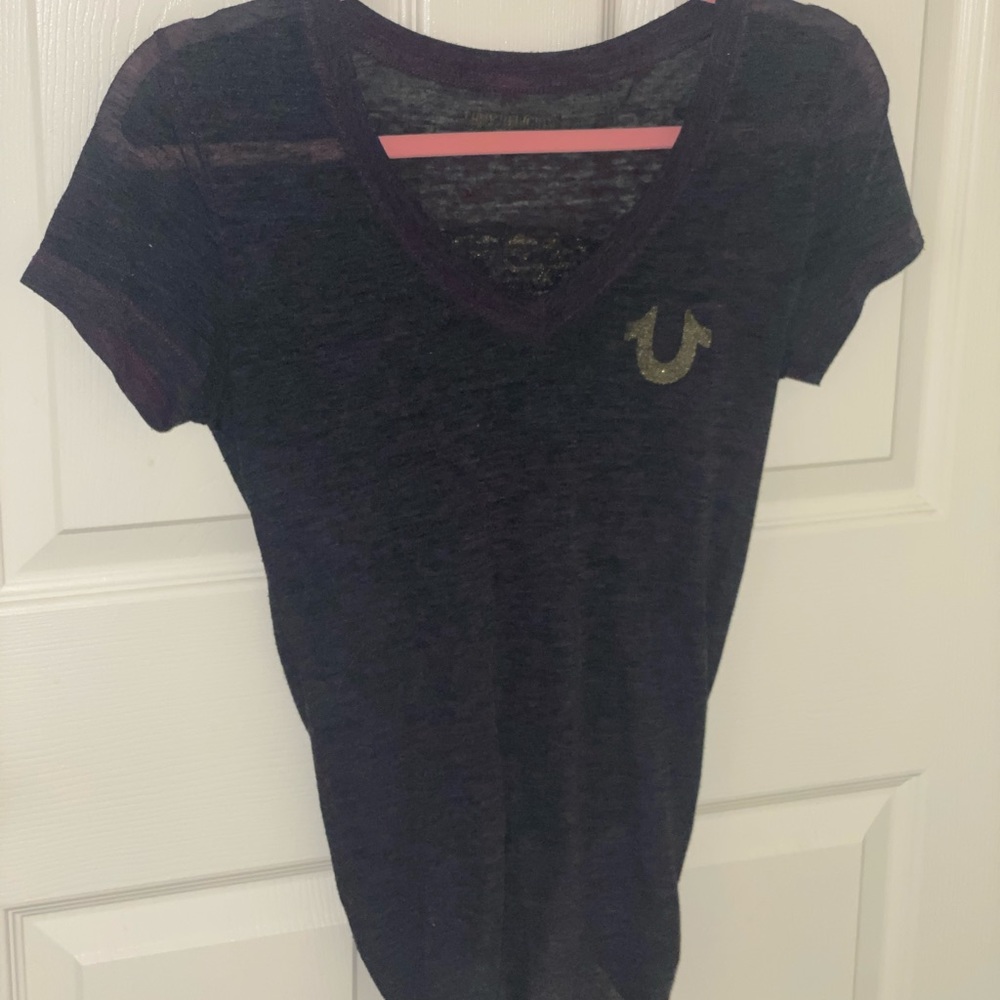 Purple sheer true religion tee shirt